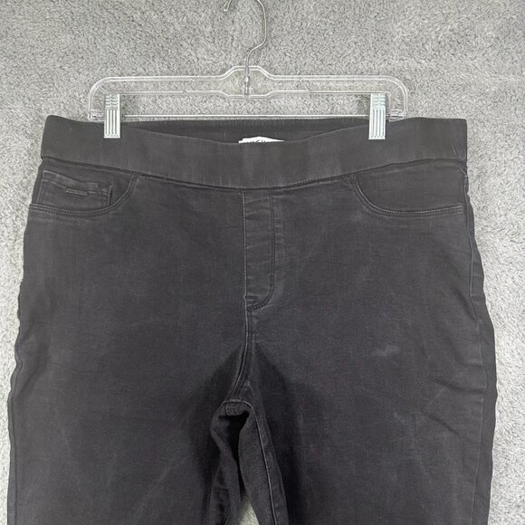 Nine West Pants Womens Jeans 16 Black Heidi Pull On Skinny Flat Front Cotton - Picture 3 of 12